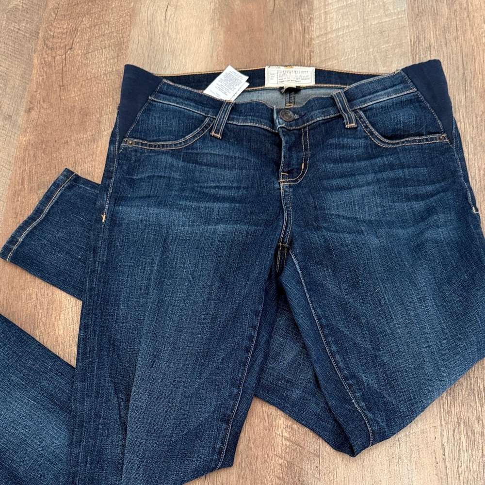 Hatch Dark Blue Maternity Jeggings - Stretch Panel